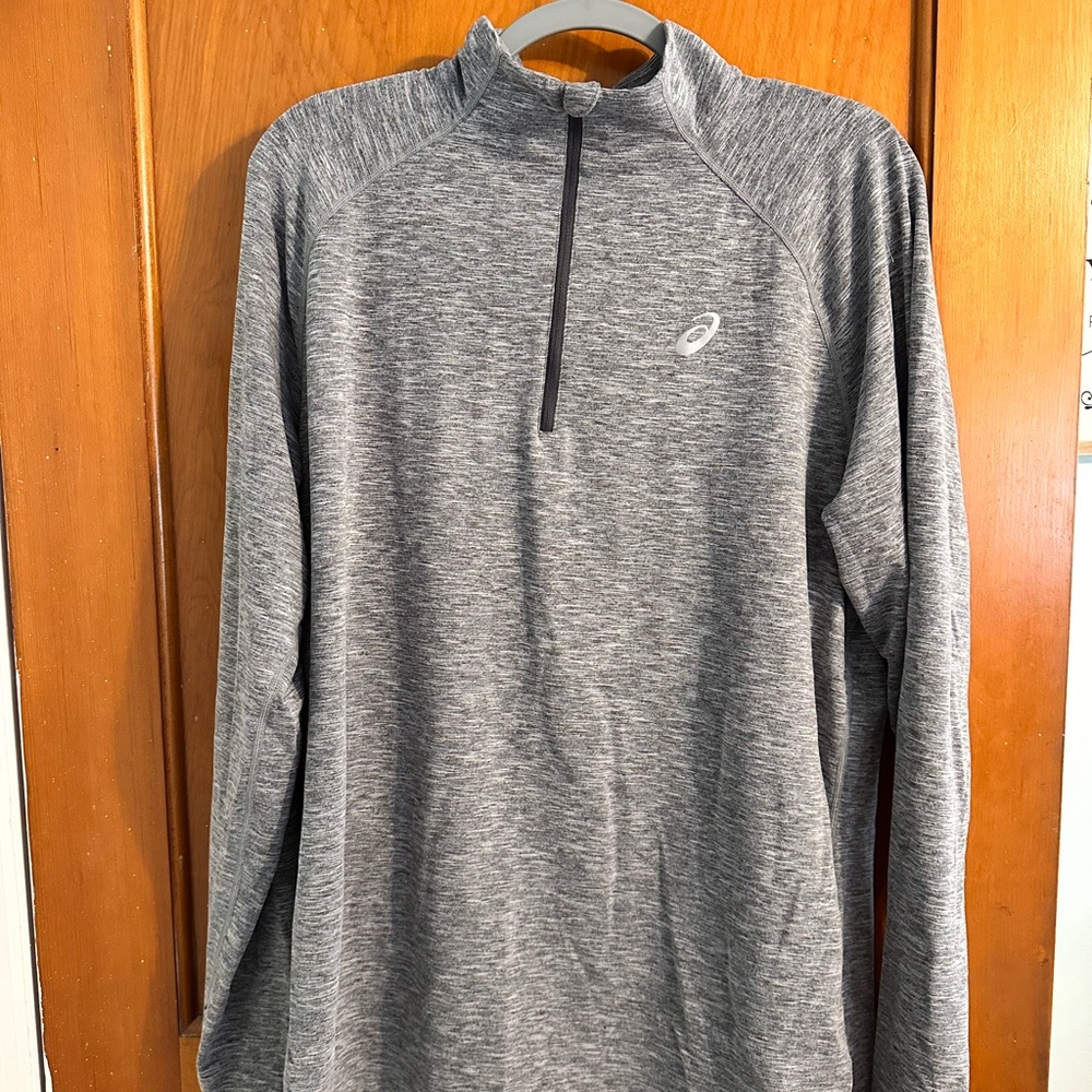 Asics Heather Gray Quarter-Zip Top